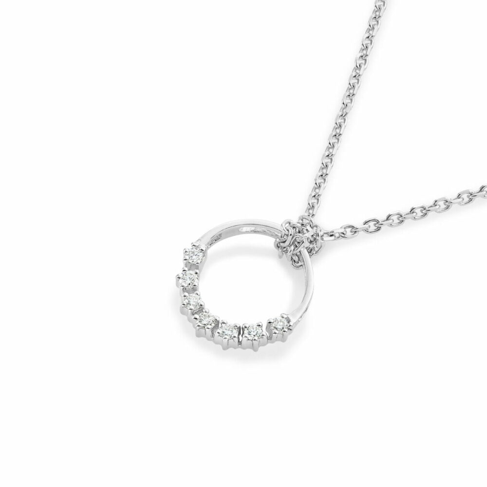 สร้อยคอเพชร Duang Kaew 18K White Gold ดีไซน์เรียบหรู
